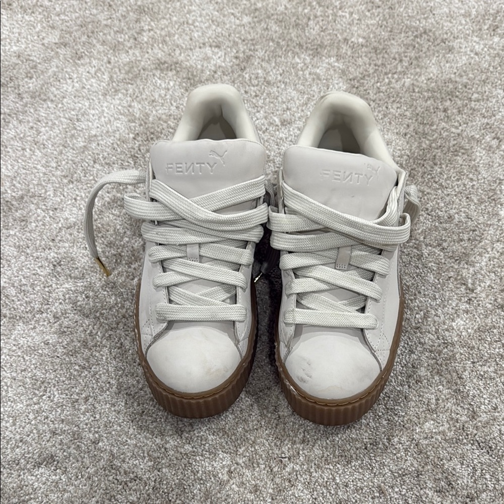 men’s Fenty White Sneakers with Brown Soles
